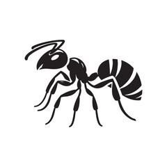 Formic Forest: Ant Silhouette Array Creating an Intriguing Image of an Ant's Domain - Ant Illustration - Insect Silhouette - Ant Vector

