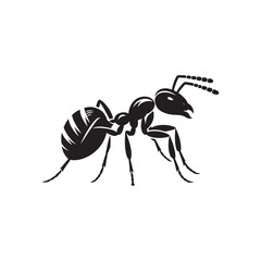 Creepy Crawlies: Ant Silhouette Series Highlighting the Intricate Form of These Insect Wonders - Ant Illustration - Ant Vector - Insect Silhouette
