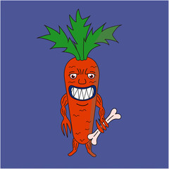 carrot, vegetable, angry, cartoon 