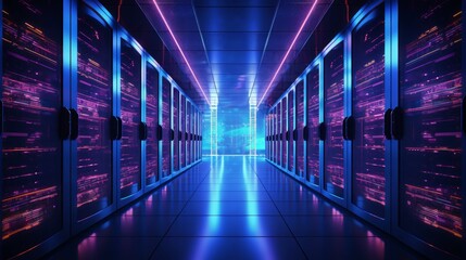 Fototapeta premium network of computer data server for internet and communication