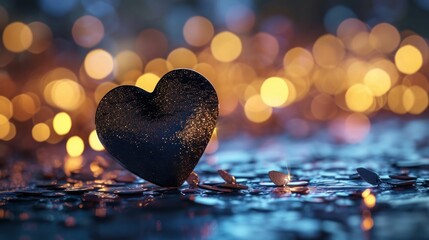 Fototapeta premium 3D rendered heart silhouette against a calming background