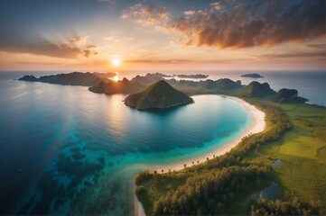 Panoramic view of the island at sunrise - Powered by Adobe