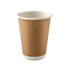 coffee paper cup isolated on transparent background