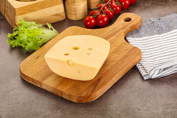 Gourmet Maasdam cheese with hole