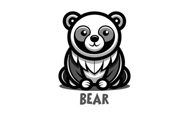 Cute Bear Logo Template. Adorable Mascot Design for Branding and Business | Vector Graphic Illustration for a Friendly and Playful Symbol.