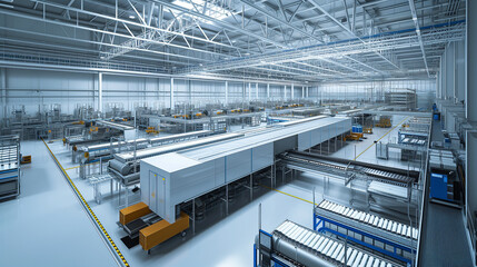 Fototapeta premium Automation, cloud technologies, and artificial intelligence converge in modern manufacturing. Efficiency and innovation unite in the pursuit of progress. Industry 4.0 concept