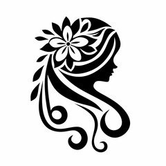 vector illustration of a beautiful woman. Female silhouette. Great for the logo of the beauty product
