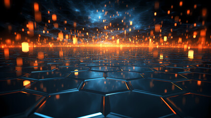 Obraz premium Abstract background of future network technology and network connections