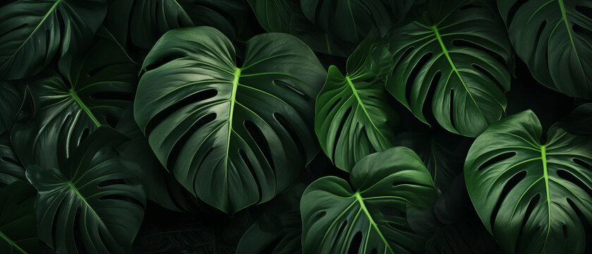 Monstera leaves background