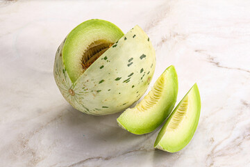 Ripe sweet and juicy dalmatian melon