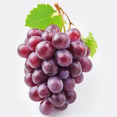 Fototapeta premium Ripe bunch of pink grapes isolated on white background, Closeup