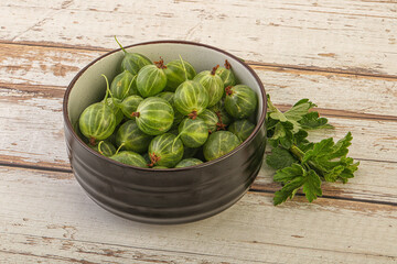 Natural ripe gooseberry heap in the bowl