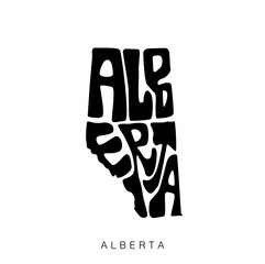 Alberta map lettering 