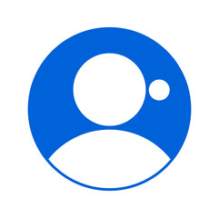 abstract blue circle with women icon