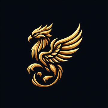 Luxury phoenix bird logo design