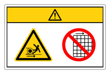 Caution Body in Rollers Do Not Remove Guard Symbol Sign, Vector Illustration, Isolate On White Background Label .EPS10