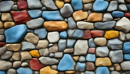 Colorful Pebble Wall Texture