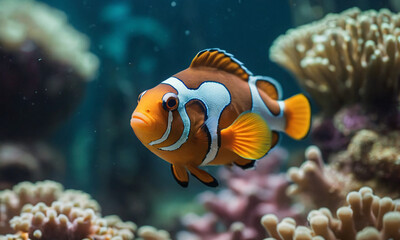 Fototapeta na wymiar Cute little clown fish