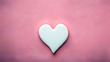 Naklejka na ściany i meble White Heart on Pink Background