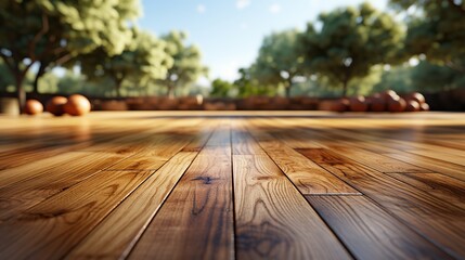 Floor wood parquet. Flooring wooden seamless pattern. Wooden basketball Court. 3d rendering. - obrazy, fototapety, plakaty