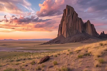 Fotobehang Shiprock New Mexico Southwestern Desert Landscape © Amer