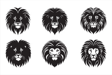 Minimalist Silhouette Vector design of a Lion Icon