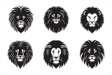 Minimalist Silhouette Vector design of a Lion Icon