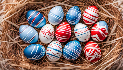 Obraz premium Beautiful colored easter eggs