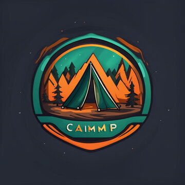 camping logo design illustration
