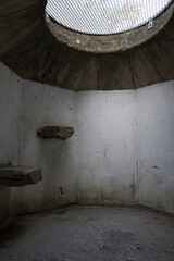 Inside the bunker with a machine gun emplacement