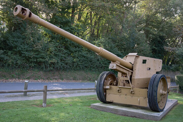 Detail of an old German anti-tank gun Pak 43 caliber 88mm, Panzerabwehrkanone 43, Wehrmacht