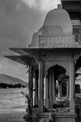 Building and Cityscape around Lake Pichola in Udaipur Rajasthan India 