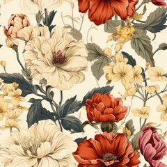 floral vintage pattern. Abstract leaf design, illustration background crafted for textile or print. Seamless floral pattern