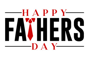 Happy Fathers Day lettering with dad tye logo badge sticker vector.