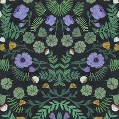 Möbelaufkleber seamless pattern print textile floral design art fabric illustration © Rian