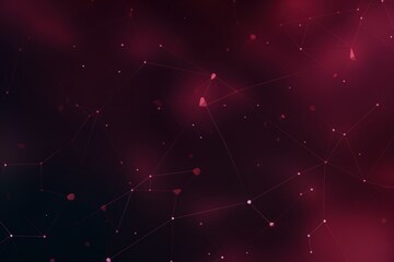 Abstract burgundy background with connection and network concept, cyber blockchain