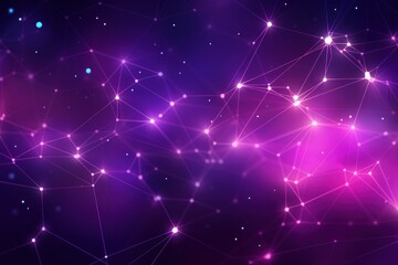 Naklejka na ściany i meble Abstract amethyst background with connection and network concept, cyber blockchain