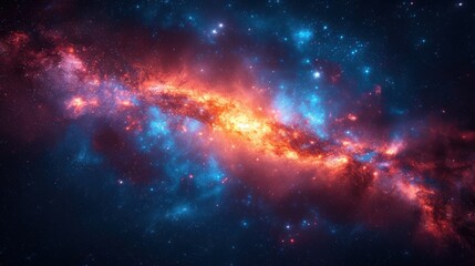  a close up of a very colorful space with a lot of stars and a bright red and blue spiral shaped object in the middle of the center of the space.
