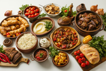 Fototapeta na wymiar A variety of Georgian dishes, each contributing to a gastronomic symphony