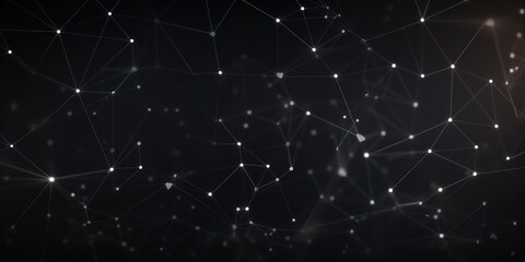 Abstract charcoal background with connection and network concept, cyber blockchain 