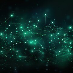 Abstract emerald background with connection and network concept