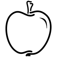 Apple icon with stem - black outline