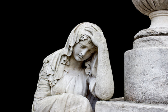 Virgin Mary mourns the death of Jesus Christ. The biblical account of suffering	
