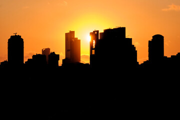 Naklejka premium Istanbul,. View of the European part of the city at sunset