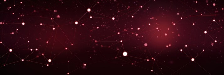 Abstract maroon background with connection and network concept, cyber blockchain