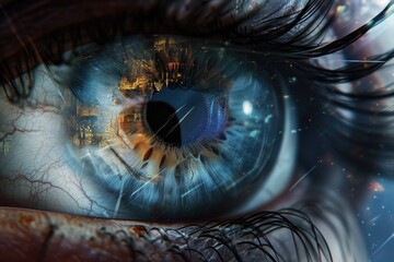 A series of treatment concepts for a human eye with an iris in highly detailed geometry.