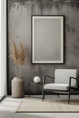 Mock up poster frame close up