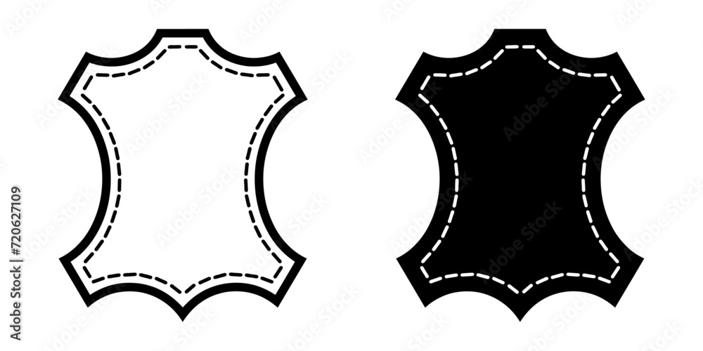 Fototapete ofvs522 outlinefilledvectorsign ofvs - leather with stitching vector icon . hand crafted product . i