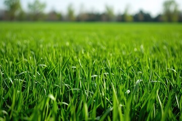 Obraz premium Growing grass chart on the grassy field. 