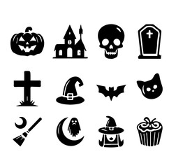 halloween icons set